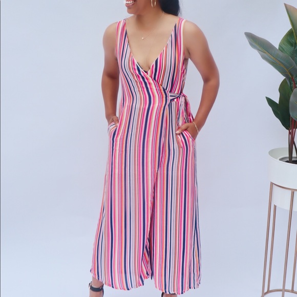 Host Pick 🎉Stripe Wrap Jumpsuit|Semi Annual Sale - Picture 6 of 6